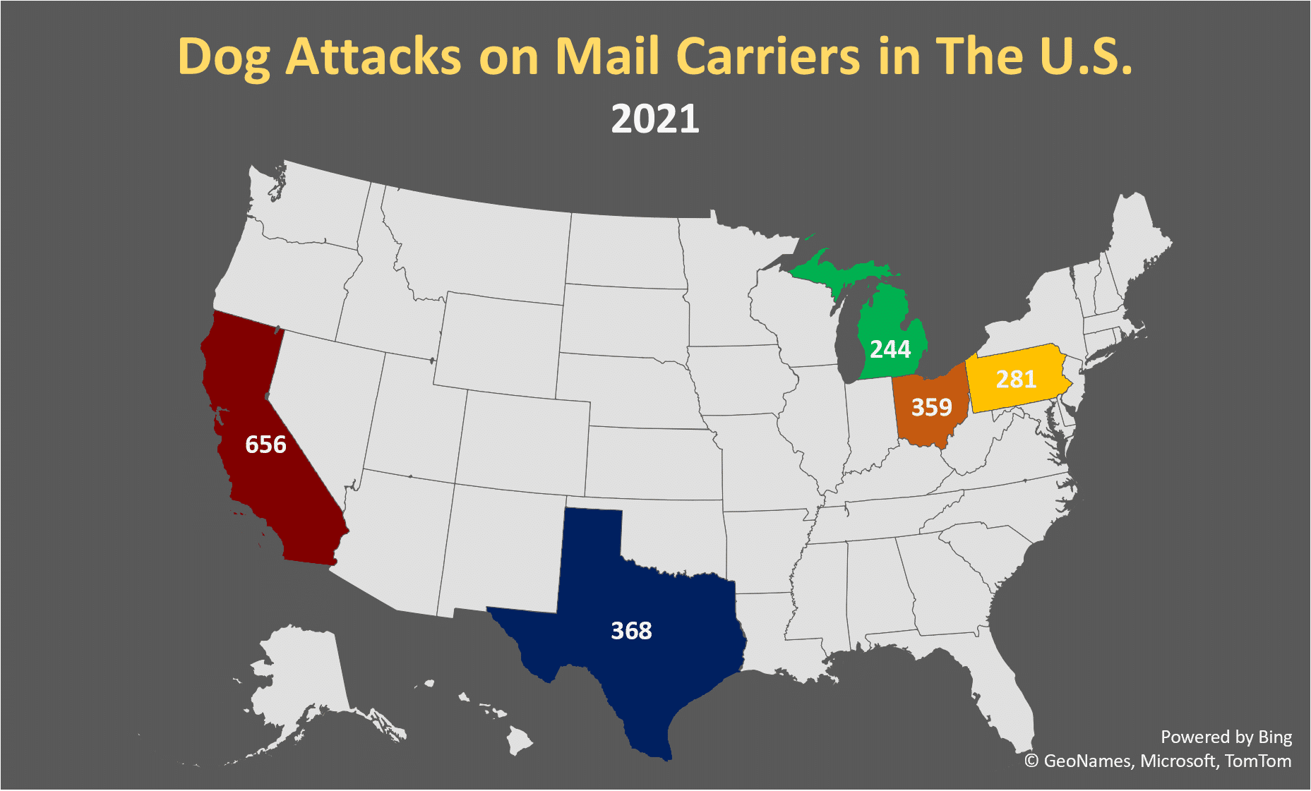 California USPS Dog Bite Statistics | Maison Law