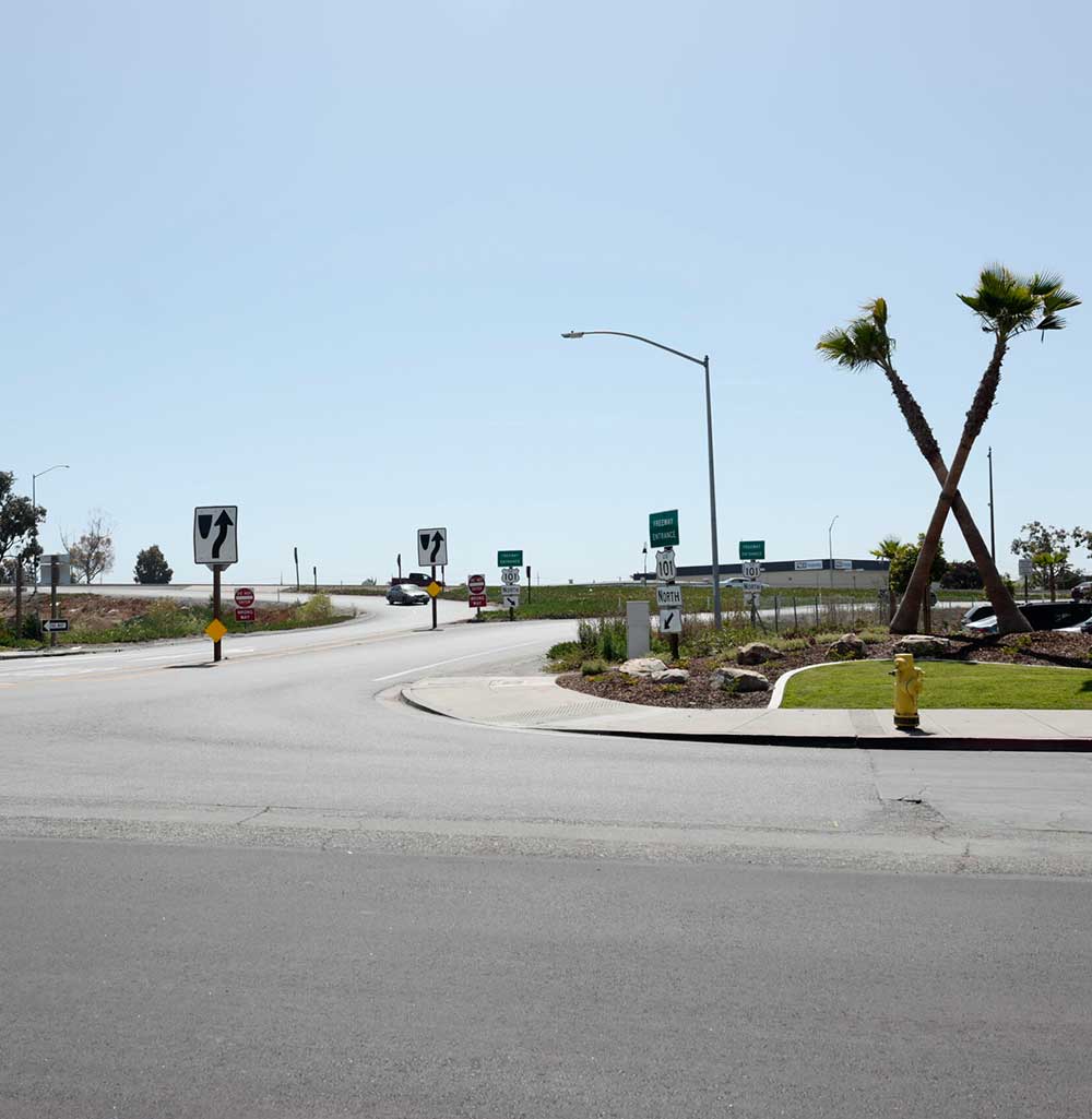 A car jumping on Highway 101 in Salinas for a vacation adventure