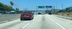 Traffic around LAX Airport on Highway 1.