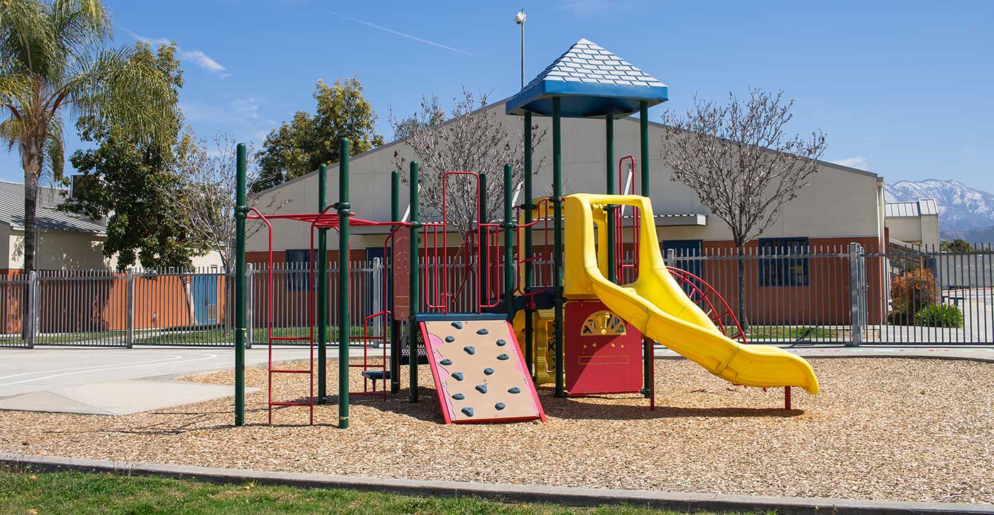 Playground outside an elementary school.
