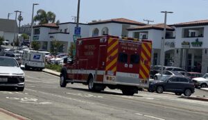 An El Segundo Fire Department vehicle along Grand Avenue.