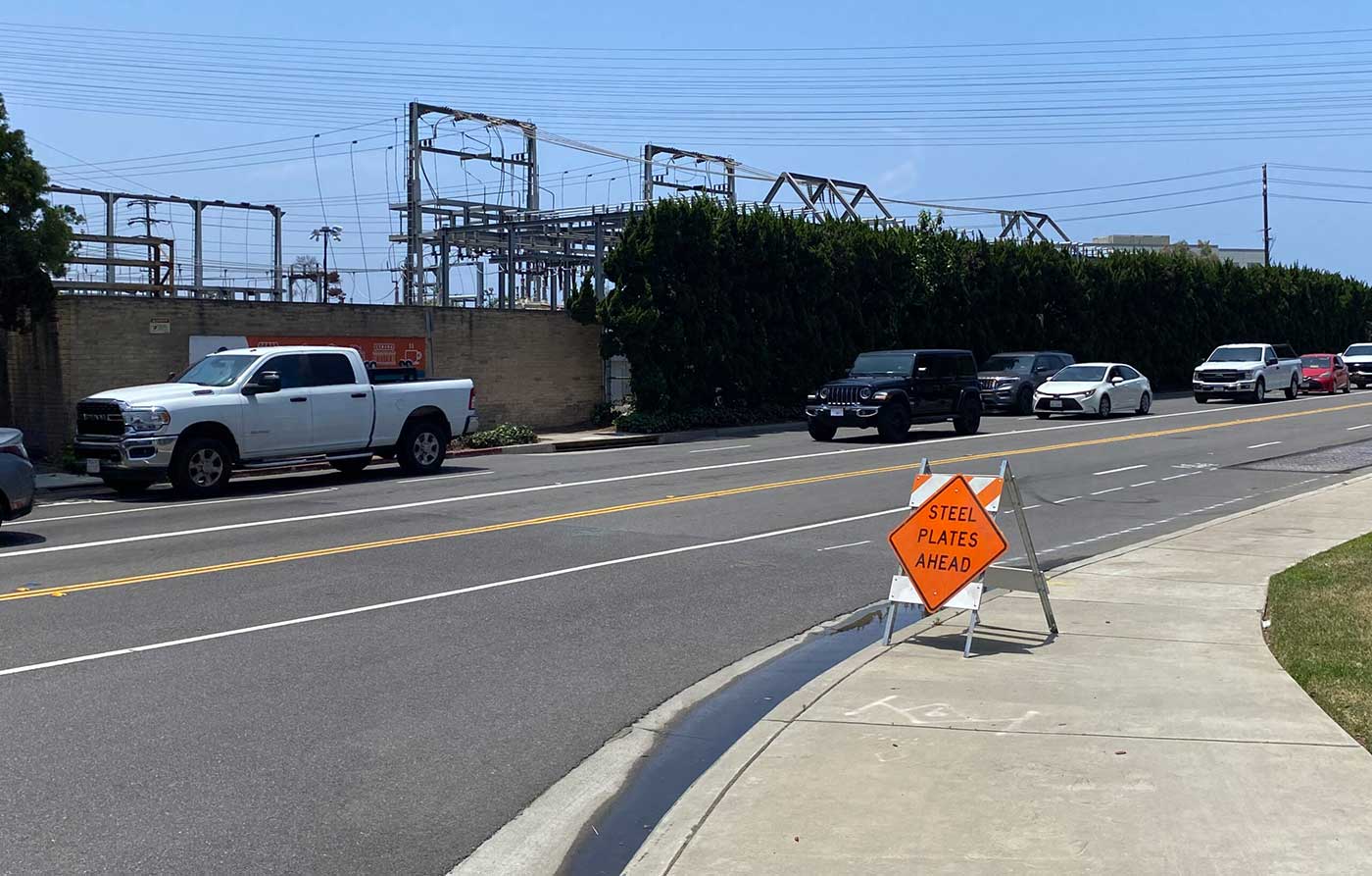 Traffic along Grand Avenue near the Pacific Coast Highway intersection in El Segundo.